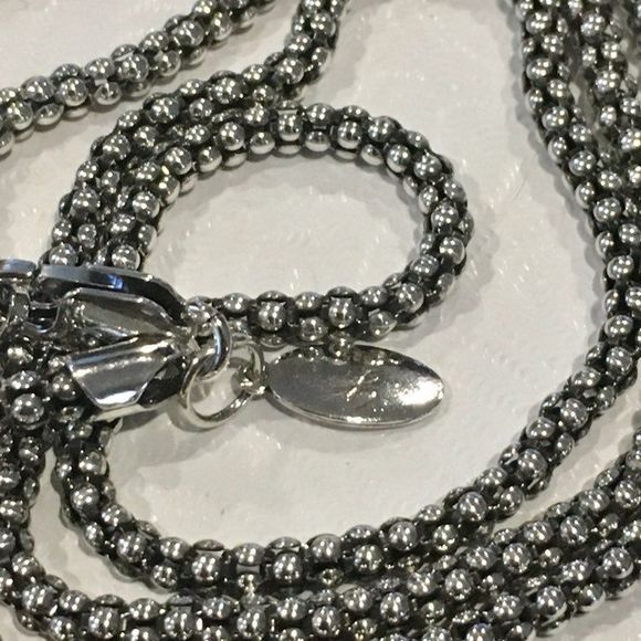 SAMUEL B Sterling Silver 925 Oxidized Popcorn Necklace 24 inches 3mm NWT - Picture 4 of 12